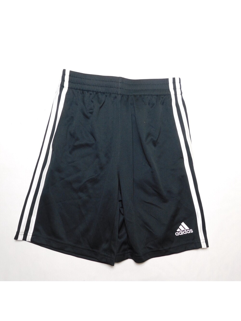 Adidas Boys Size Medium M 10/12 Shorts Black White 3-Stripe Soccer Mesh Gym Ath